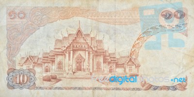 Retro Thai Banknote Stock Photo