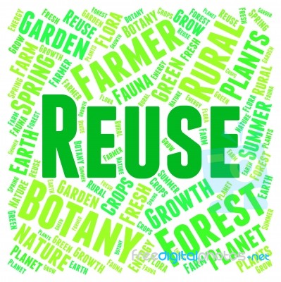 Reuse Word Indicating Go Green And Recycling Stock Image