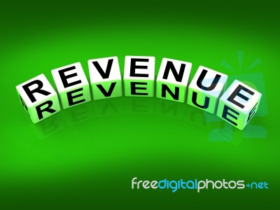 Revenue Blocks Mean Finances Revenues And Proceeds Stock Image