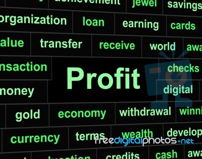 Revenue Profit Shows Profits Lucrative And Earning Stock Image