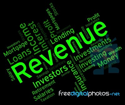 Revenue Word Represents Words Wordcloud And Revenues Stock Image