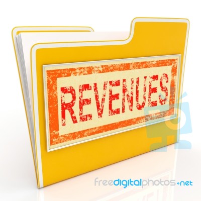 Revenues File Represents Business Document And Folder Stock Image