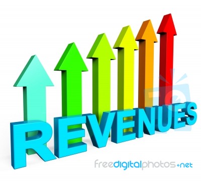 Revenues Increasing Indicates Financial Report And Diagram Stock Image