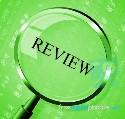 Review Magnifier Indicates Evaluate Appraisal And Assessing Stock Image