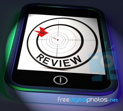 Review Smartphone Displays Feedback Evaluation And Assessment Stock Image