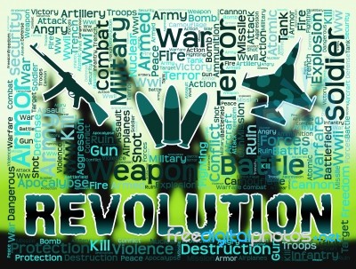 Revolution Words Means Regime Change Or Coup Stock Image