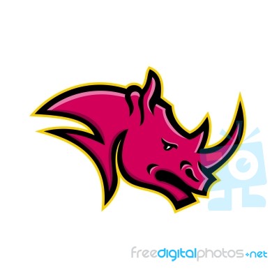 Rhinoceros Head Mascot Stock Image