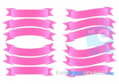 Ribbon Banner Pink Stock Image