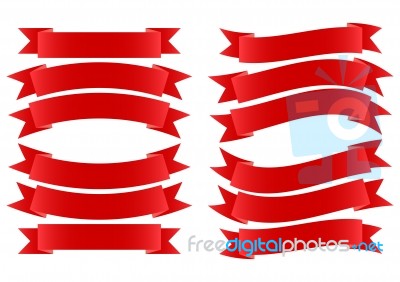 Ribbon Banner Red Stock Image