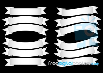 Ribbon Banner White Stock Image