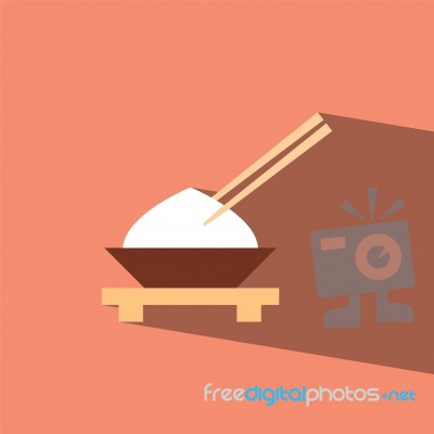 Rice Japanese Flat Icon   Illustration  Stock Image