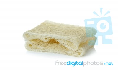 Rice Noodle Isolated On The White Background Stock Photo