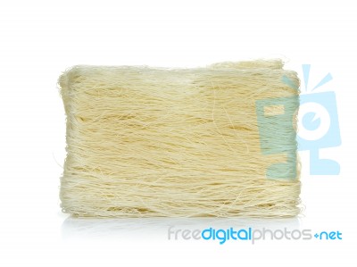 Rice Noodle Isolated On The White Background Stock Photo