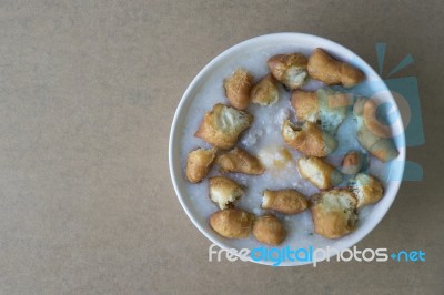 Rice Porridge With Deep-fried Doughstick Stock Photo