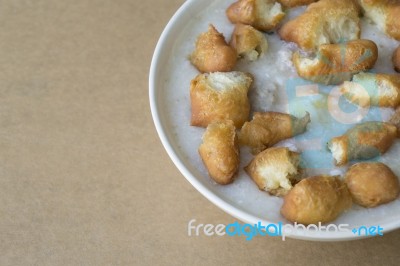 Rice Porridge With Deep-fried Doughstick Stock Photo