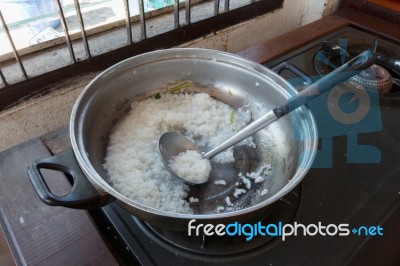 Rice Pot Stock Photo