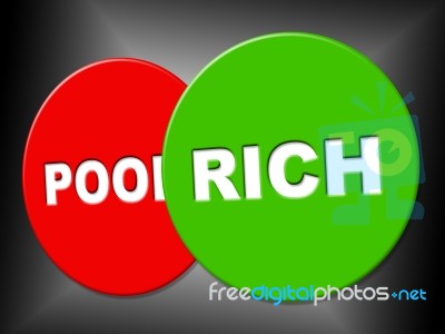 Rich Sign Indicates Saving Display And Finance Stock Image