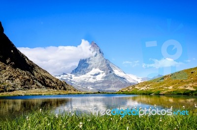 Riffelsee,zermatt, Switzerland Stock Photo