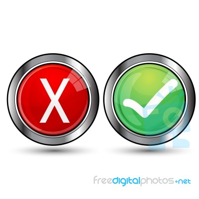 Right And Wrong Buttons Stock Image