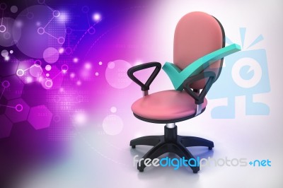 Right Mark Sitting Comfortable Computer Chair Stock Image