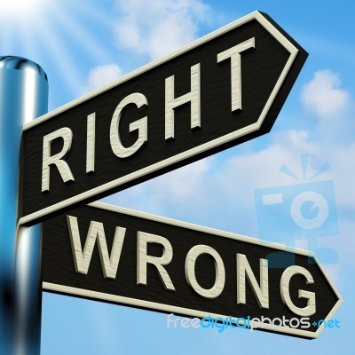 Right Or Wrong Directions Stock Image