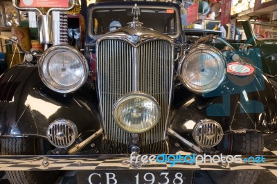 Riley Adelphi 1938 In The Motor Museum At Bourton-on-the-water Stock Photo