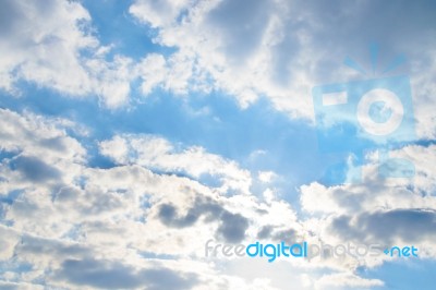 Rim Light Cloud On Blue Sky Stock Photo