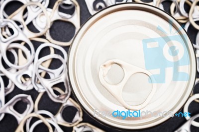 Ring Pull Cans Opener Background Stock Photo