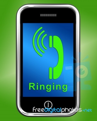 Ringing Icon On Mobile Phone Stock Image