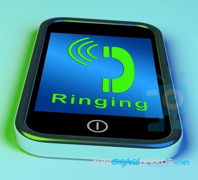 Ringing Icon On Mobile Phone Stock Image