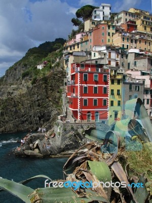 Riomaggiore View, Gulf Of 5 Terre M Stock Photo