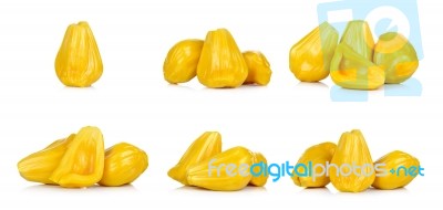 Ripe Jackfruit Isolated On White Background Stock Photo