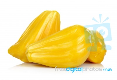 Ripe Jackfruit Isolated On White Background Stock Photo