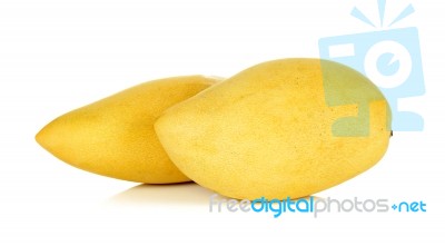 Ripe Mango Isolated On The White Background Stock Photo