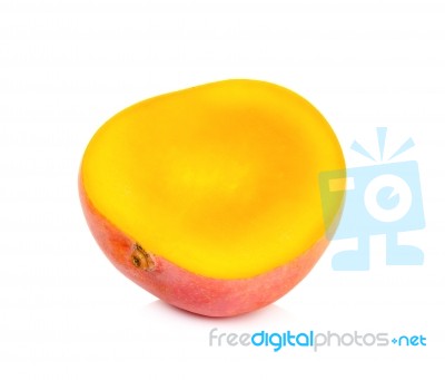 Ripe Mango Isolated On The White Background Stock Photo