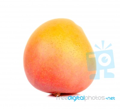 Ripe Mango Isolated On The White Background Stock Photo