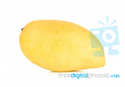 Ripe Mango Isolated On The White Background Stock Photo