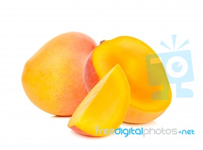 Ripe Mango Isolated On White Stock Photo