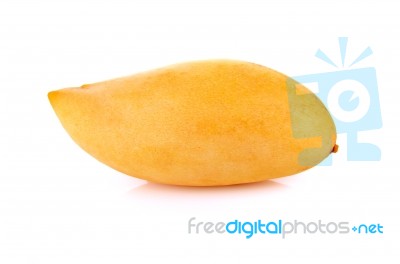 Ripe Mango Isolated On White Background Stock Photo