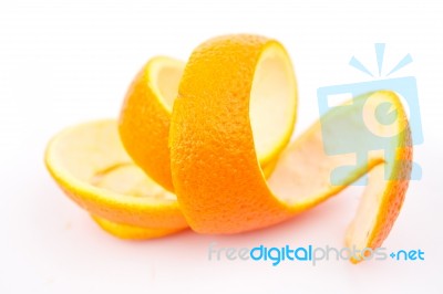 Ripe Orange Isolated On White Background Stock Photo