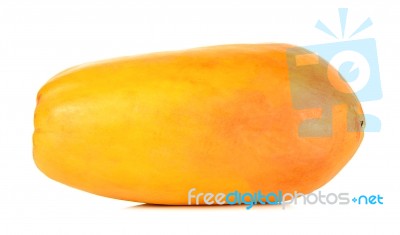 Ripe Papaya On White Background Stock Photo