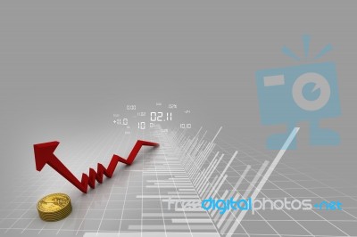 Rising Graph With Dollar Stock Image