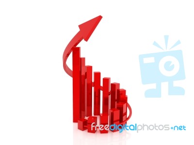 Rising Red Graph Stock Image