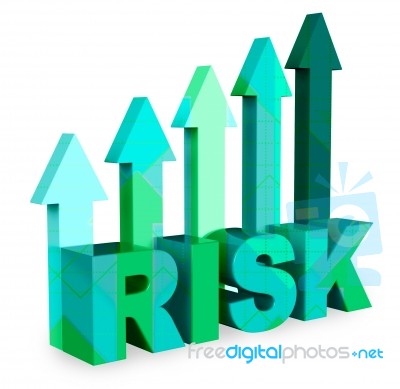 Risk Arrows Show Caution And Danger 3d Rendering Stock Image