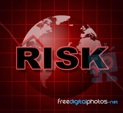 Risk Graph Shows Infochart Beware And Risky Stock Image