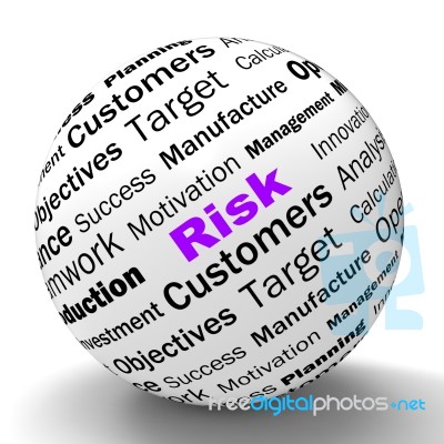 Risk Sphere Definition Means Dangerous And Unstable Stock Image