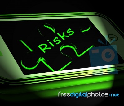 Risks Smartphone Displays Unpredictable And Risky Investment Stock Image