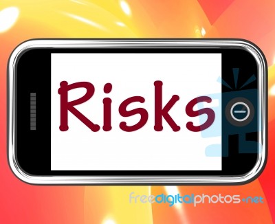 Risks Smartphone Means Investing Online Profit And Loss Stock Image