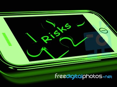 Risks Smartphone Shows Unpredictable And Risky Investment Stock Image