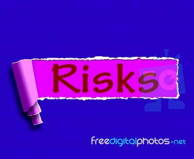 Risks Word Means Investing Online Profit And Loss Stock Image